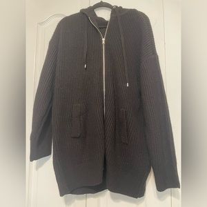 Nine West, never worn, black knit hoodie.
